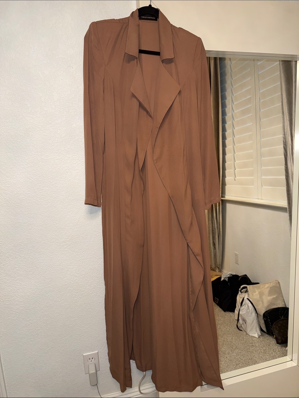 Women's Long Draped trench in Brown